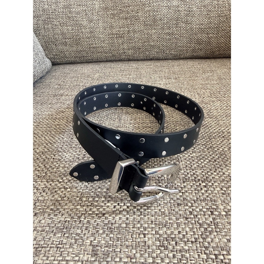 Women's‎ Studded Leather Belt for Jeans Fashion Silver Rivets Western Studded